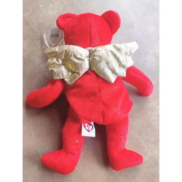 TY Beanie Baby Gift The Red Angel Bear Tags & Protector 2004 Christmas Holiday - Picture 2 of 5